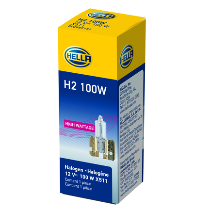 Hella H2 100W Hella H2 100 W High Wattage Series Halogen Light Bulb, Single - Bild 3 von 7