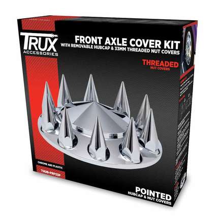 Trux THUBFRP33P Wheel Accessories Hub Cover Front Pointed Chrome Plastic With 33mm Threaded Nut Covers Trux THUBFRP33P Wheel Accessories Hub Cover Front Pointed Chrome Plastic With 33mm Threaded Nut Covers