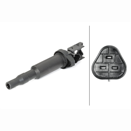 Hella 5DA193.175-491 - Ignition Coil, 3 Pin Connector, Flush Fitting Pencil Ignition Coils, Plugged, 12 V