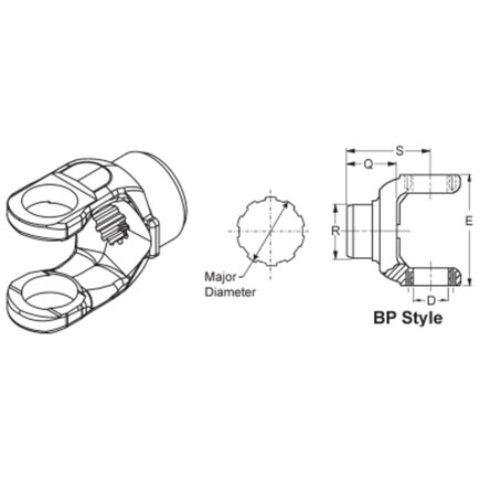 Drive Shaft End Yoke DANA Spicer 6-4-5341