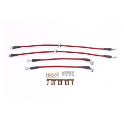 Powerstop Brakes BH00078 - Brake Hose Line Kit Performance, Front And Rear, Braided, Stainless Steel