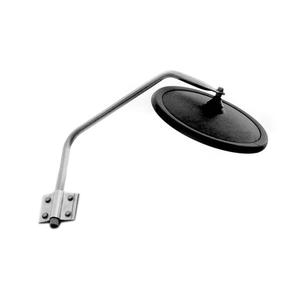 Velvac 716902 - Crossview Mirror Assembly 10" K 10 Eyeball Convex, Black Abs Mirror Head With Stainless Steel Bracket, Side Panel Mount, Sprinter Van