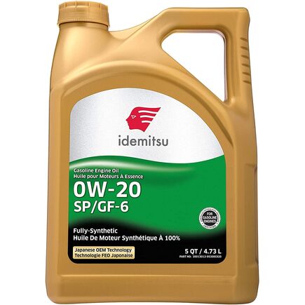 Idemitsu 30013012-95300C020 - Engine Oil Gasoline, Fully Synthetic, Sae 0 W 20, Sp/Gf 6, 5 Quarts