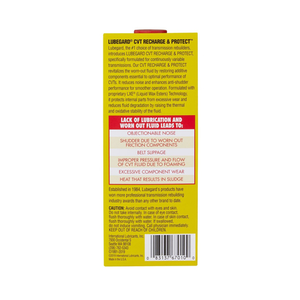 Lubegard 67010 - Lubegard Cvt Recharge & Protect 10 Oz.
