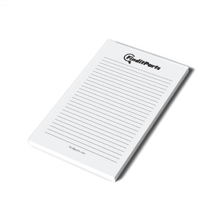 Finditparts FIP-NOTEPAD - 5 X 8 White Notepad With Black Lined Paper, 100 Sheets