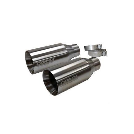 Corsa 14051 - Single (Qty 2) 5.0in. Straight Cut Satin Tip Kit (Clamps Included)