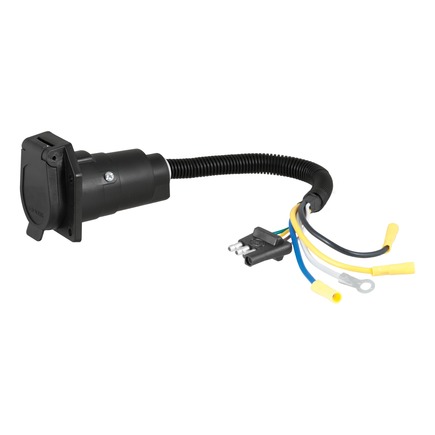 Curt Manufacturing 57184  Electrical Adapter 4 Way Flat Vehicle To 7 Way Rv Blade Trailer