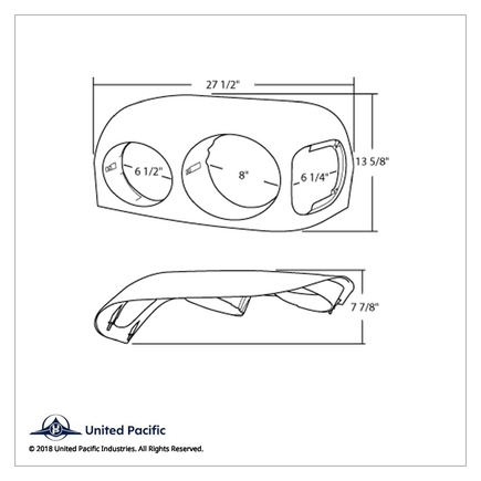 United Pacific 32376 Headlight Bezel Driver Side, Black, For for Freightliner