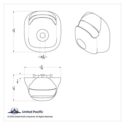 United Pacific 41731 Winch Hook Pull Handle, Sun Visor Hook, for 2006+ Peterbilt