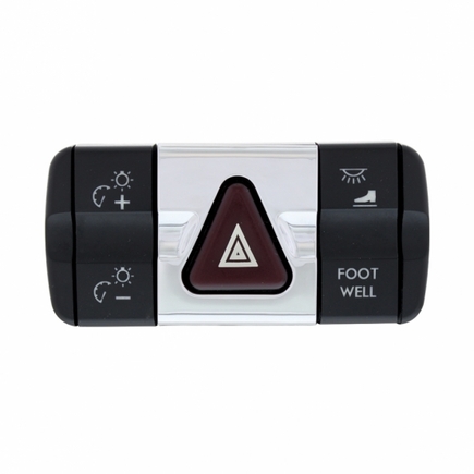 United Pacific 42416 Dashboard Panel Hazard Trim, Chrome, For for Freightliner