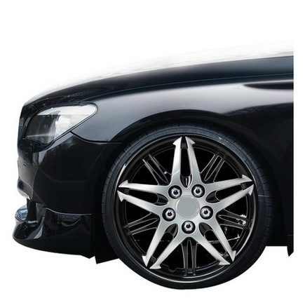 Pilot Automotive WH544-14C-BLK Formula Performance Series Silver 14 Wheel Cover with Black Chrome, Set of 4