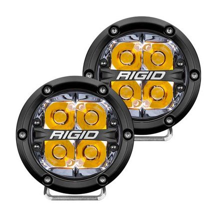 Rigid 36114 - Rigid 360 Series 4 Inch Off Road Led Light, Spot Beam, Amber Backlight, Pair