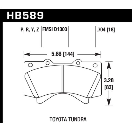 Hawk Friction HB589Y704 - Brake Pads Lts