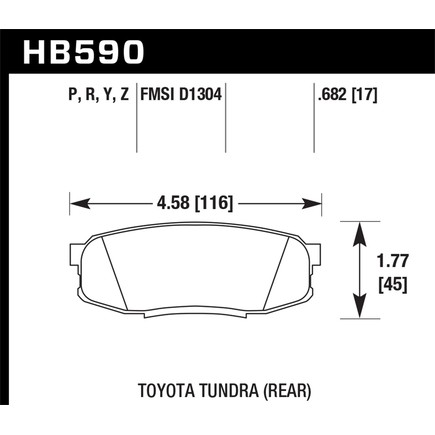 Hawk Friction HB590Y682 - Brake Pads Lts