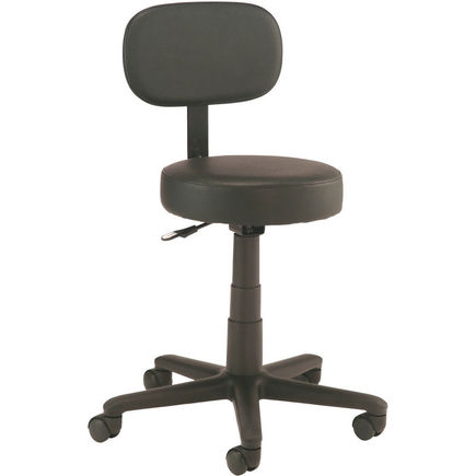 Global Industrial 240157BK - Interion® Shop Stool With Backrest Vinyl Black