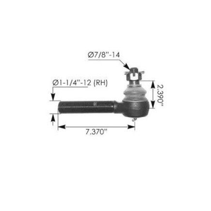 Freightliner F6HZ3A130AA  Steering Tie Rod End Assembly 1 14 12 In Thread Size